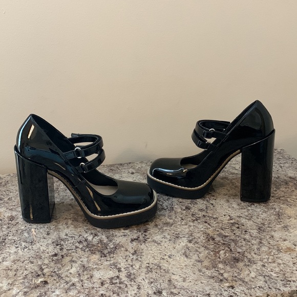 Steve Madden Chunky Black Patent Heels - Picture 6 of 16